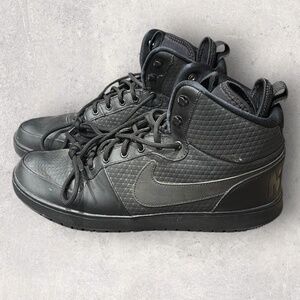 Size 13 - Nike Court Borough Winter Mid Triple Black